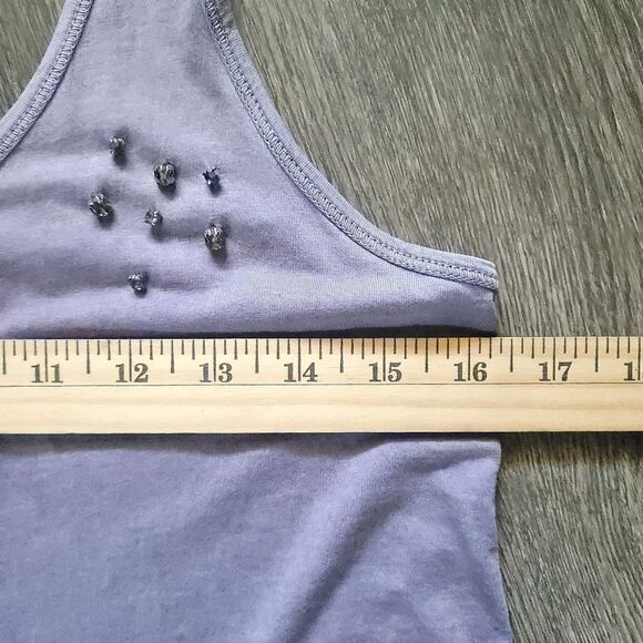 Joe's Jeans Dusty Purple Lilac Top V-Neck Racer Back Tank Tee Womens Large - Picture 9 of 10